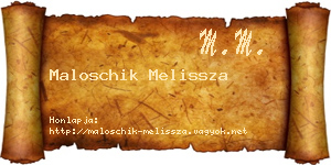 Maloschik Melissza névjegykártya